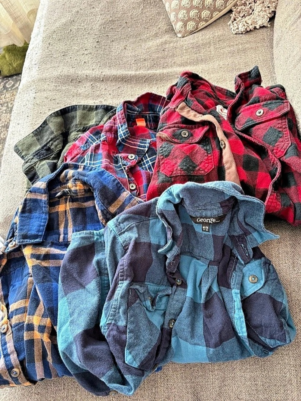George Boys Plaid Button-Down lot bundle Size Medium 7-8 play condition